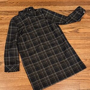 Zara Black Plaid mock neck dress